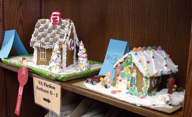 [photo of gingerbread houses 3 and 13]