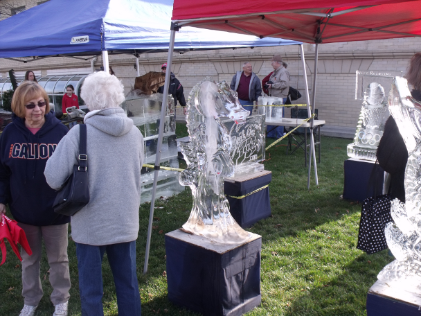 [photo of some of the ice sculptures]